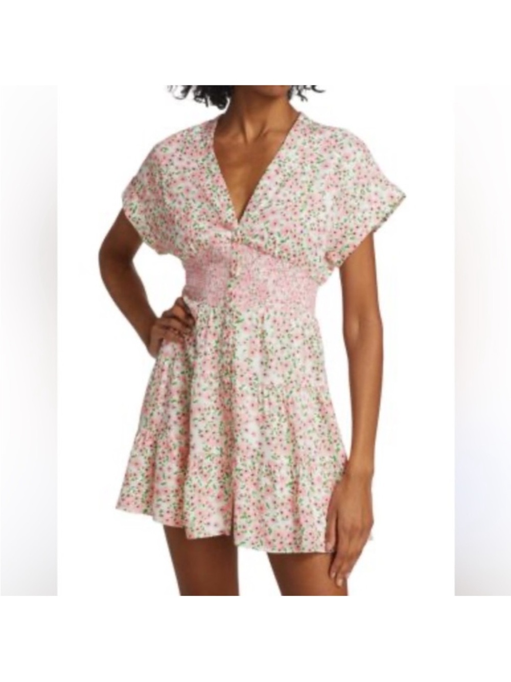 Alice + Olivia floral smocked Keela mini dress